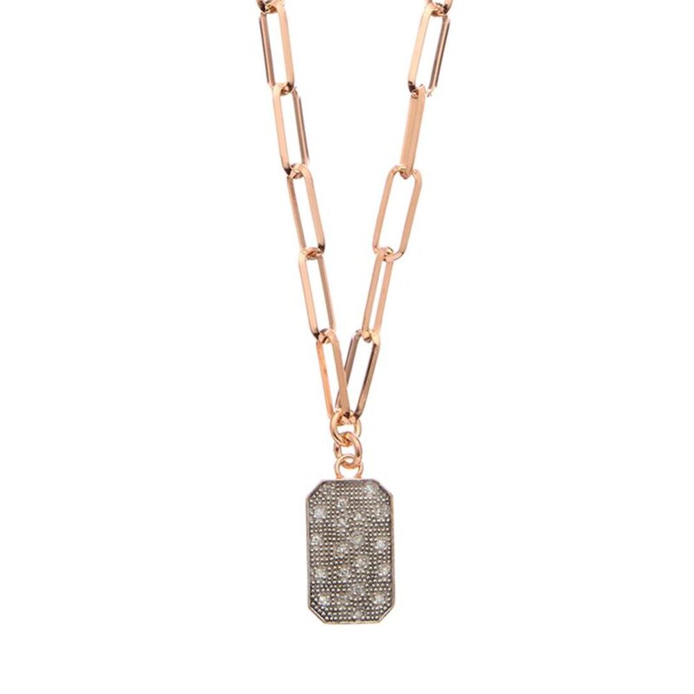 Meshmerise 18K Over Silver 0.12 Ct. Tw. Diamond Necklace, Pink